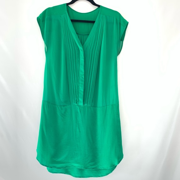 Green Sheer Tunic Button Up Sleeveless Dress S/M - Picture 7 of 16